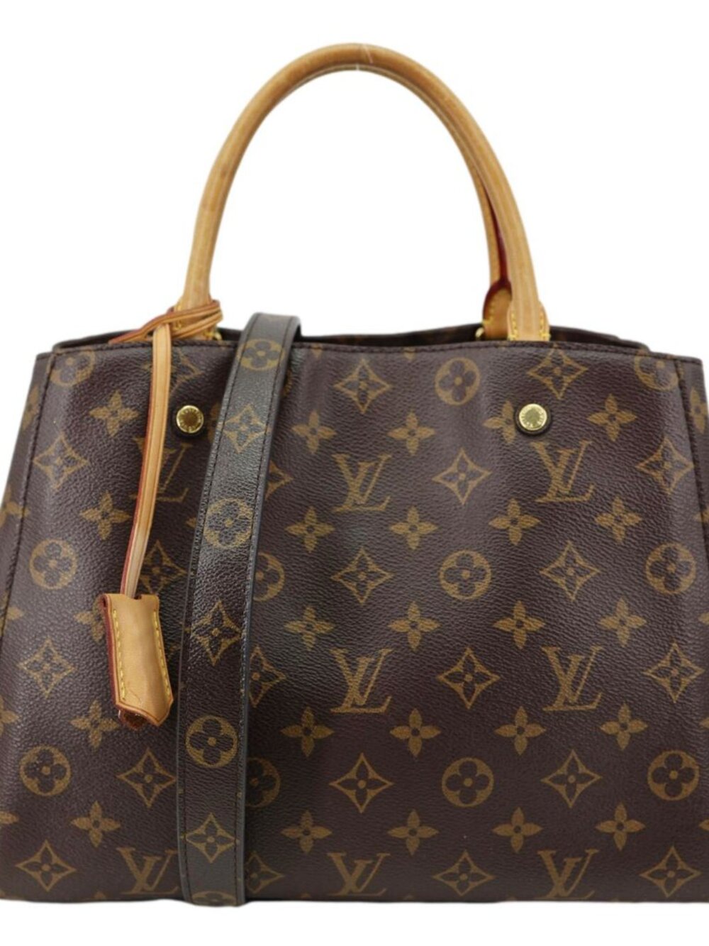Louis Vuitton Montaigne MM Monogram Canvas Shoulder Bag Brown